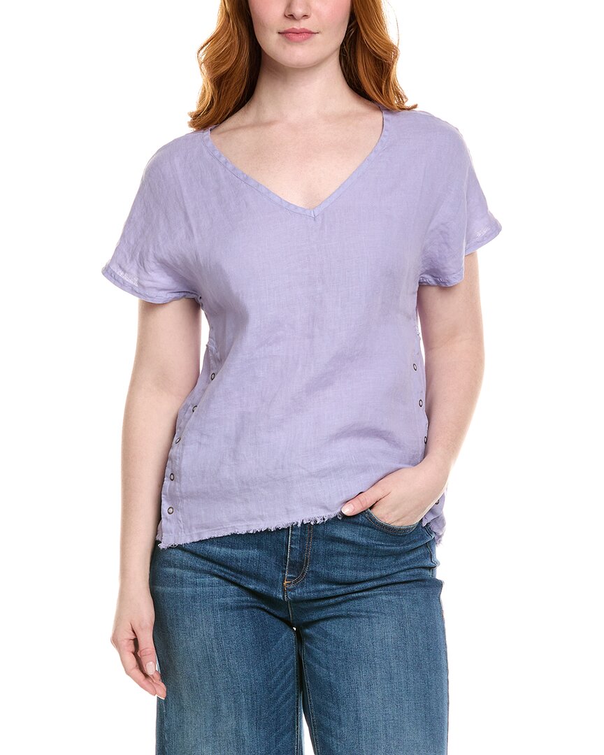 Xcvi Rian Linen Top In Purple