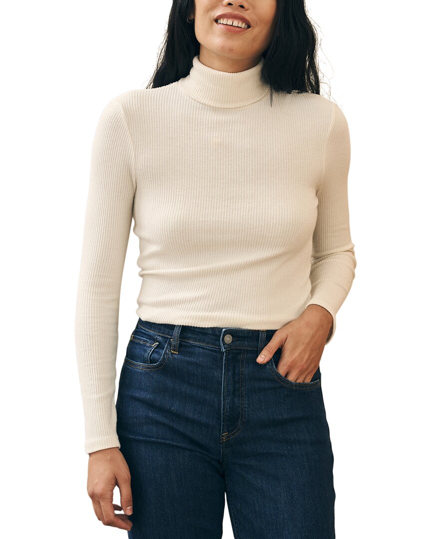 Faherty Legend Ribbed Turtleneck Top