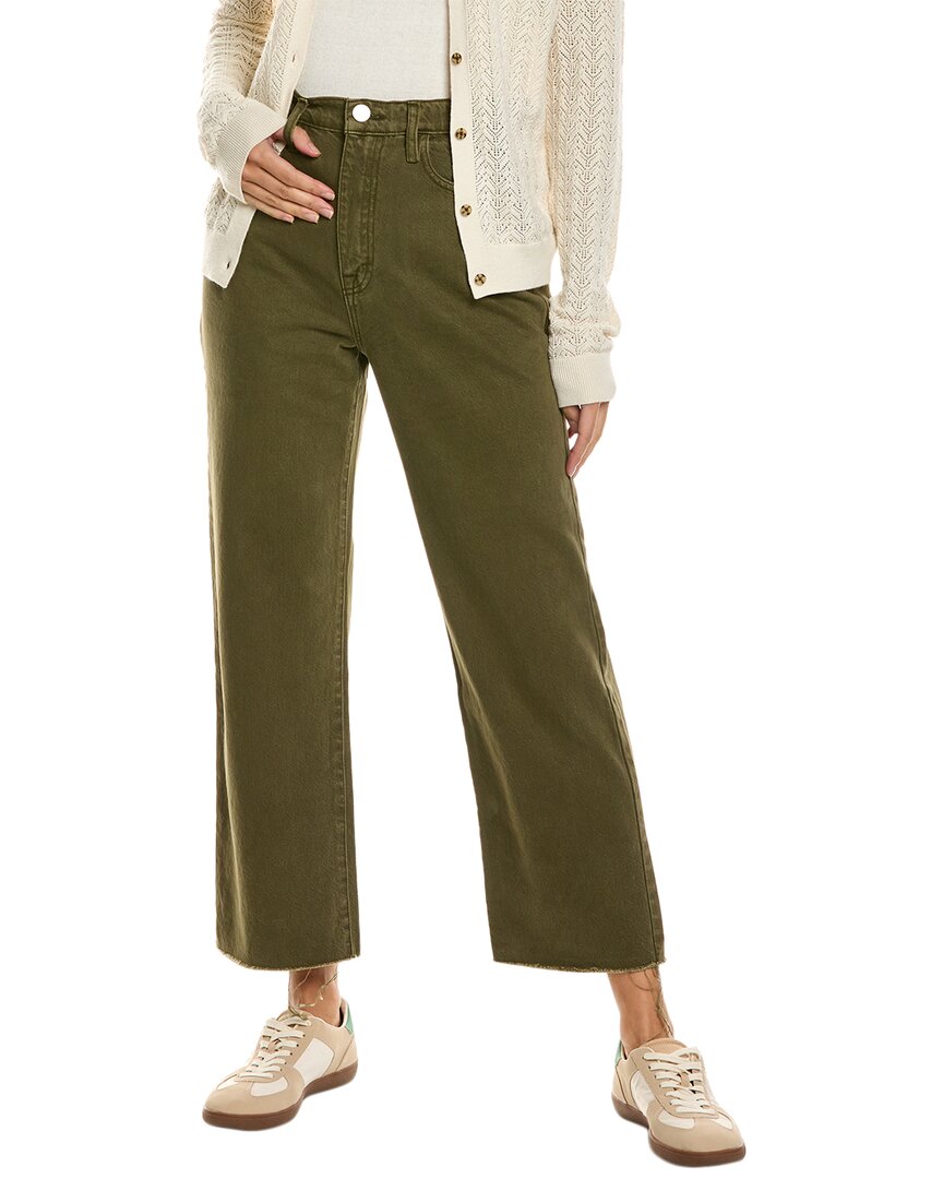 Shop Frame Denim Le Jane Stoned Fatigue Crop Jean In Green