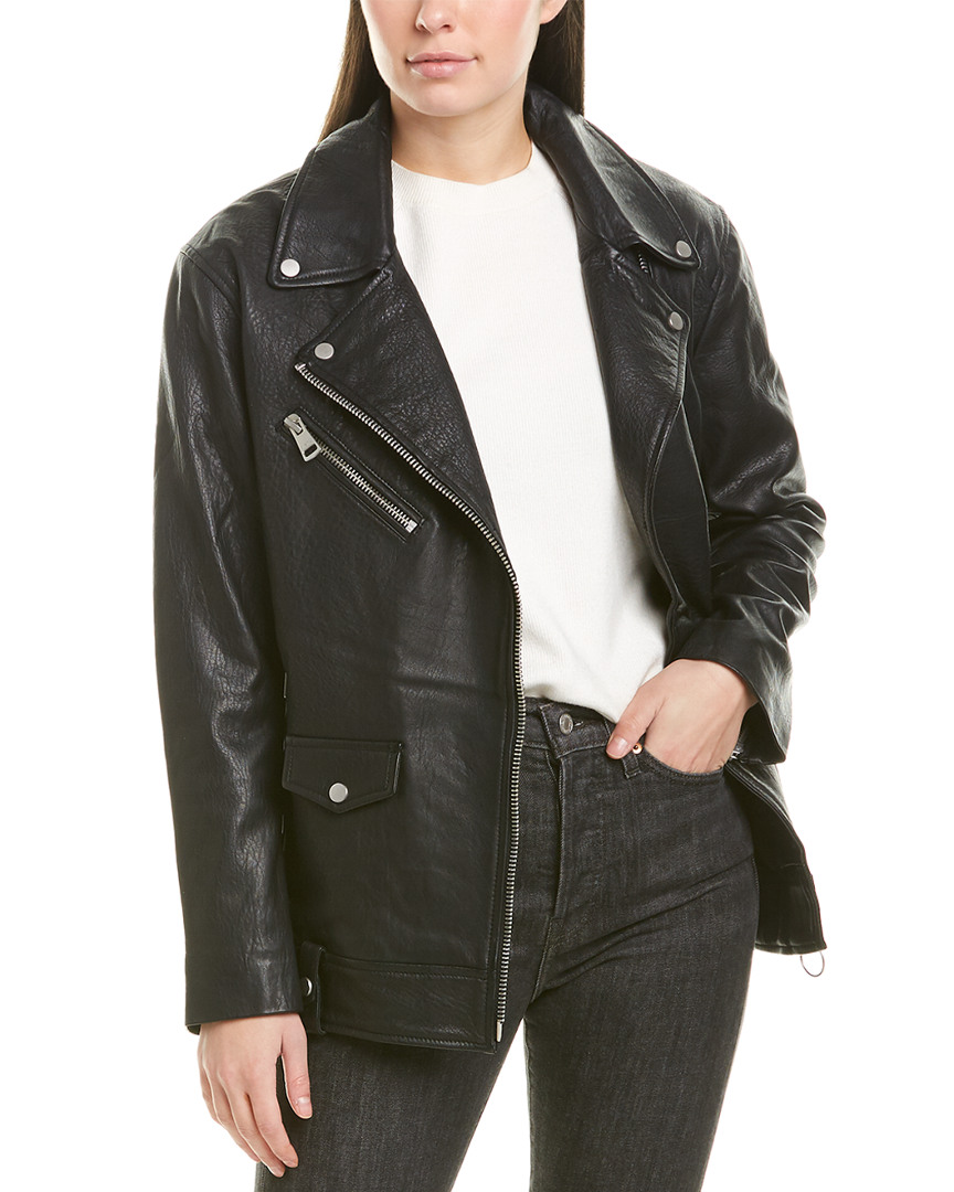Image of Bagatelle Oversized Leather Biker Jacket