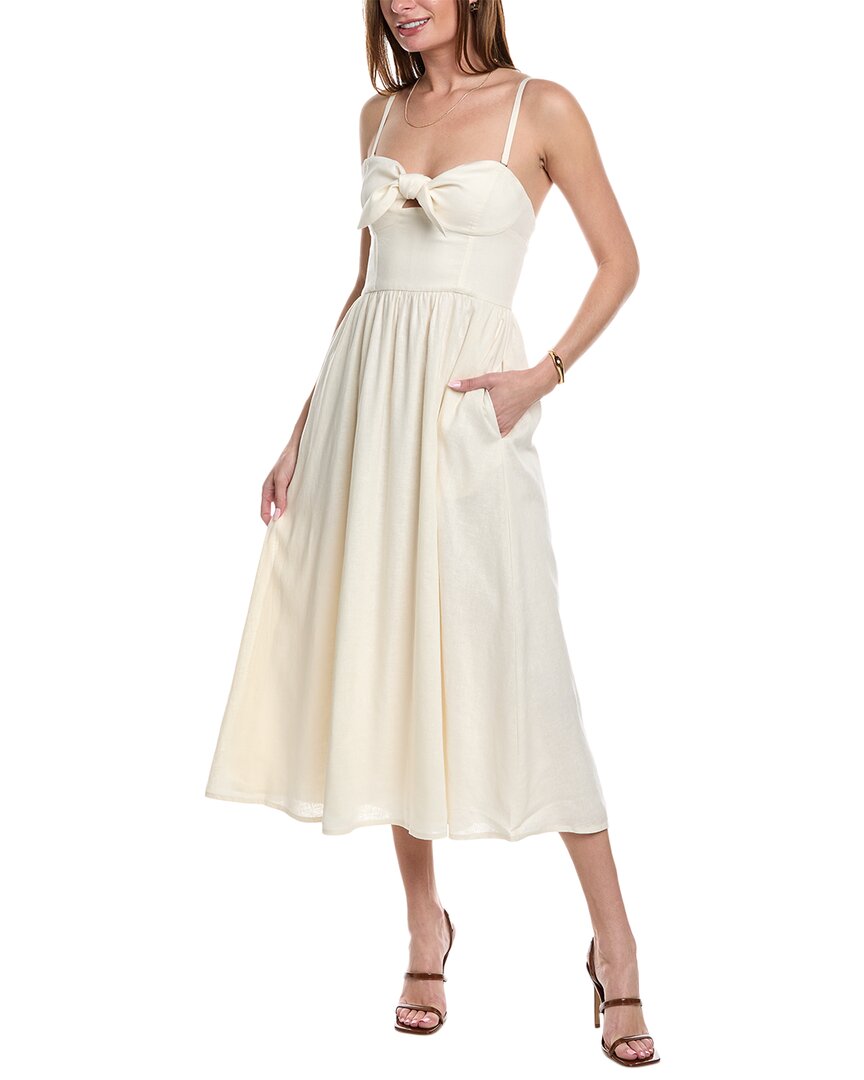 Shop Solid & Striped The Aurora Linen-blend Midi Dress In White