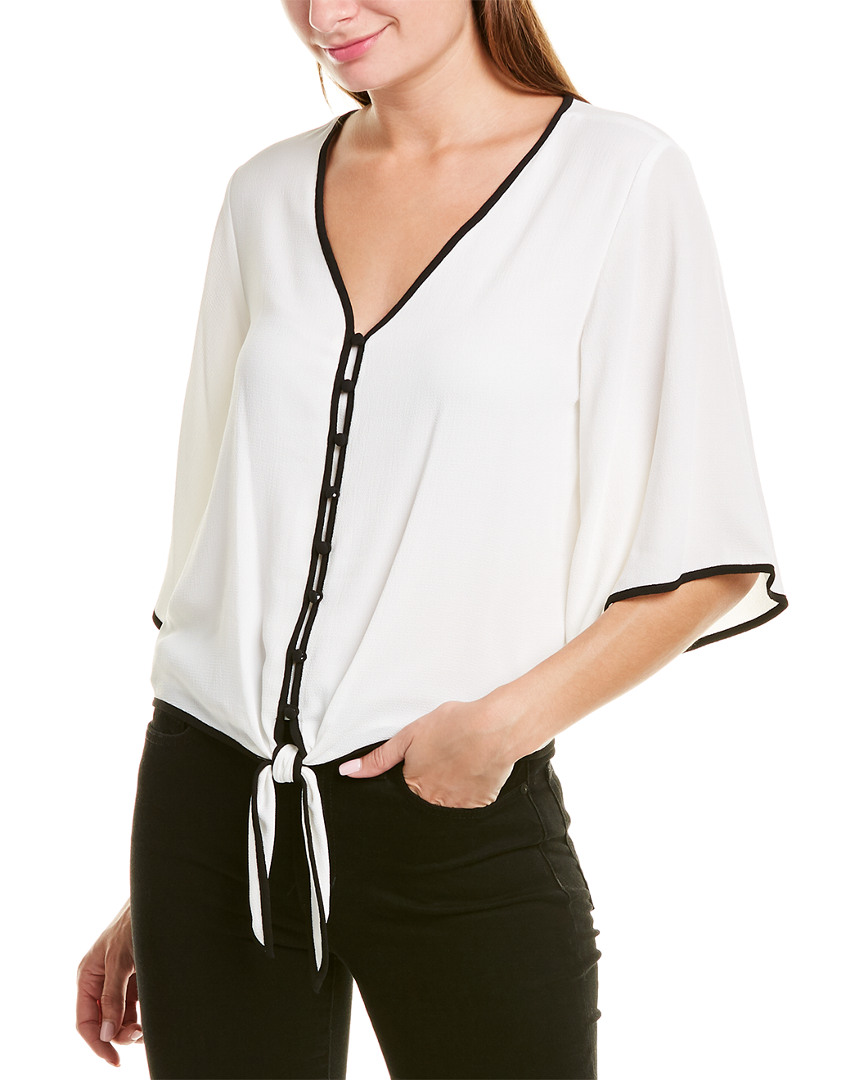 Image of Vince Camuto Bell-Sleeve Tie-Front Top