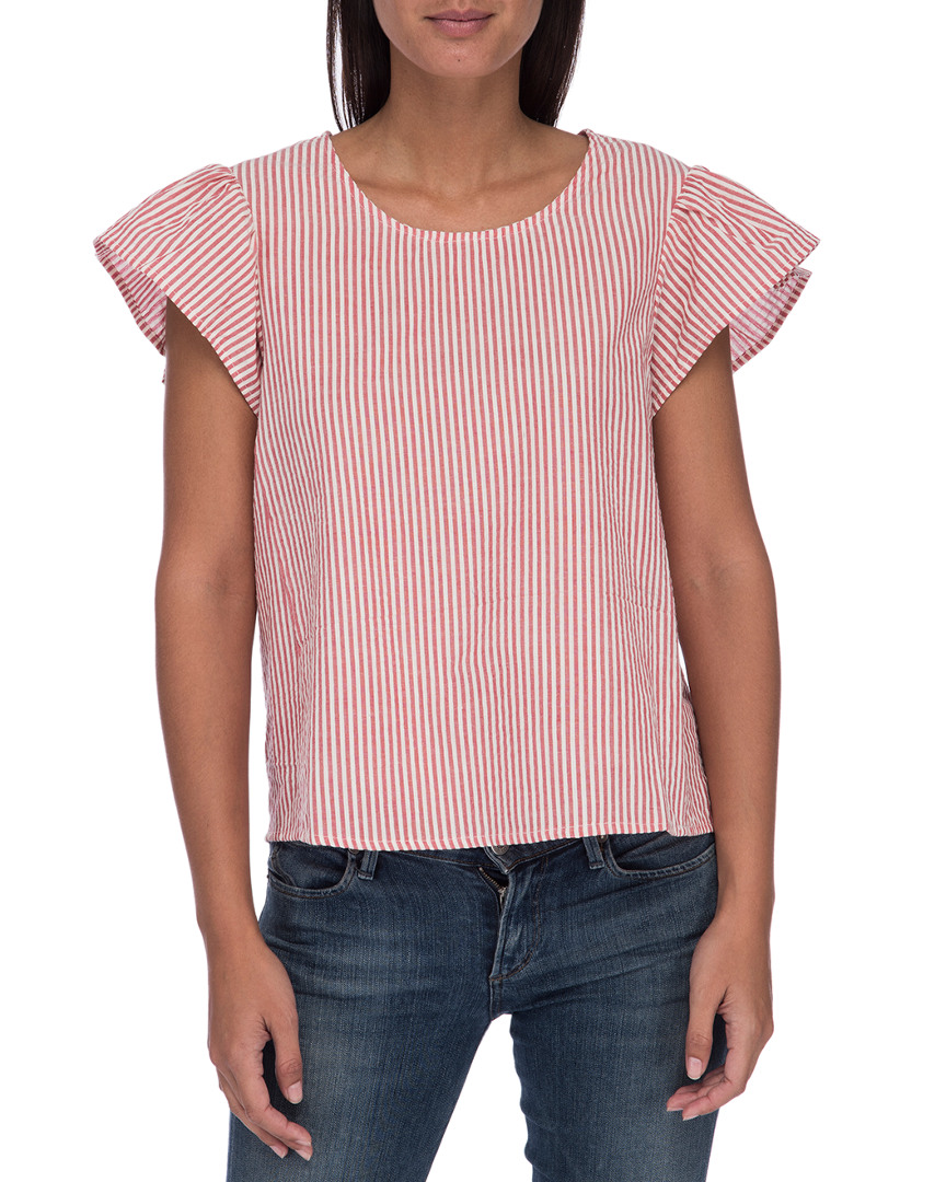 Image of Bobeau Rae Ruffle Sleeve Top