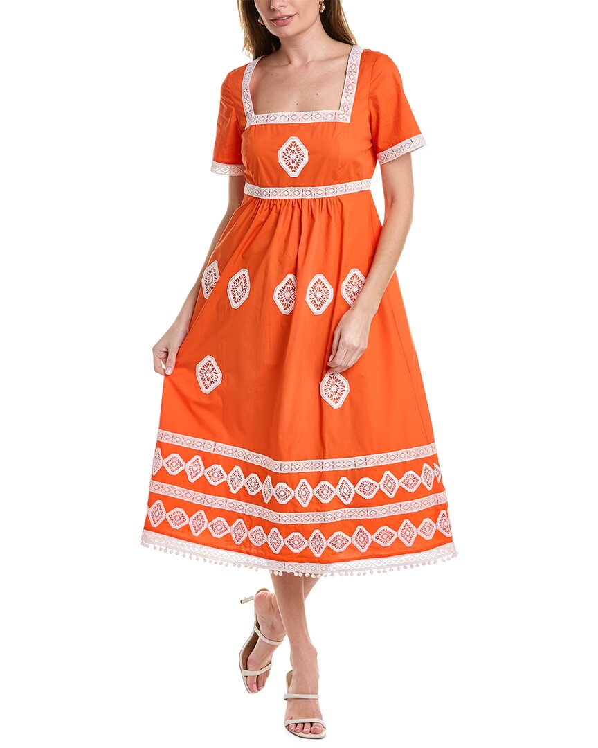 Tyler Boe Tyler Böe Melisa Midi Dress In Orange