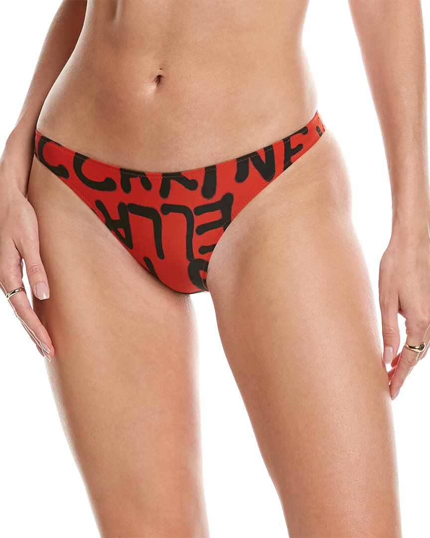 Stella Mccartney Logo Print Bikini Bottom In Red