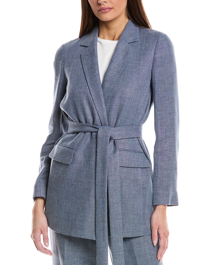 LAFAYETTE 148 LAFAYETTE 148 NEW YORK BELTED LONGLINE LINEN & WOOL-BLEND BLAZER