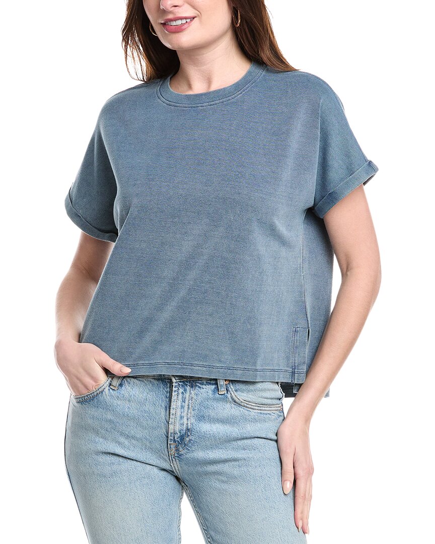 Splendid Indigo Short Sleeve Sweatshirt In Blue