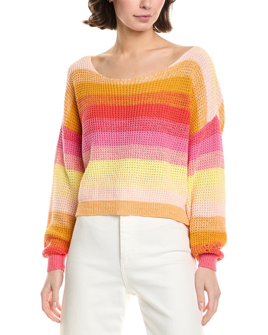 Shop 27 Miles Malibu Off-the-shoulder Shaker Rib Sweater In Red