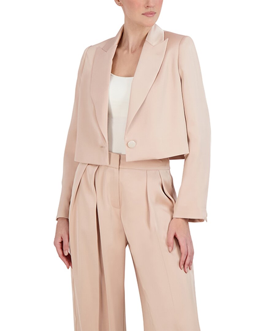 Bcbgmaxazria Cropped Single Button Relaxed Blazer In Pink