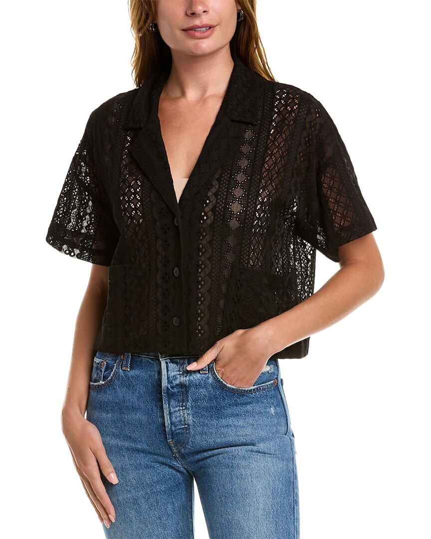 Saltwater Luxe Lace Crop Jacket In Black