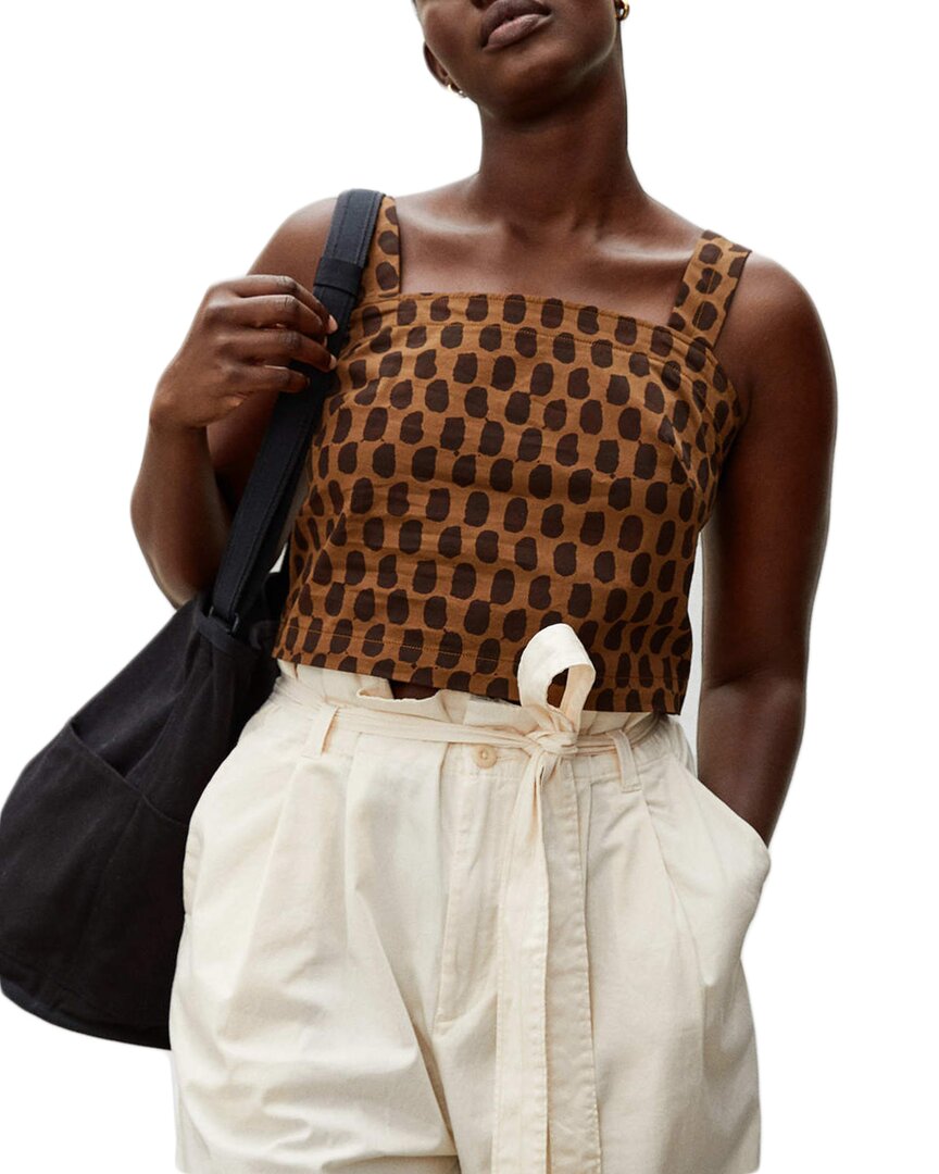 Everlane The Button-back Tank In Brown