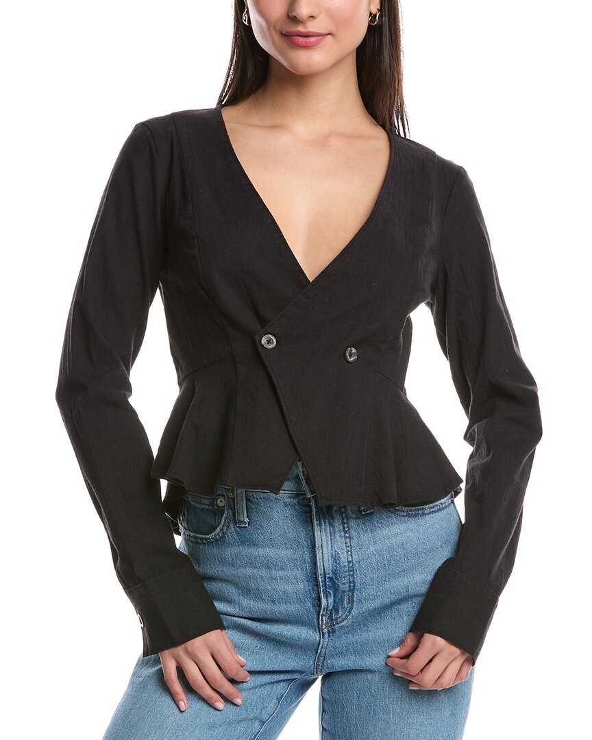 Free People City Life Button-up Shirt In Black