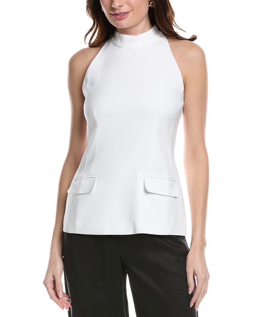 Solid & Striped Halter Top Blouse In White