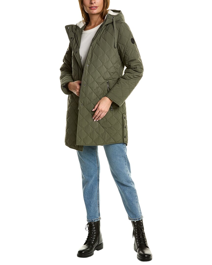 Shop Nautica Stretch Quilt Jacket In Green