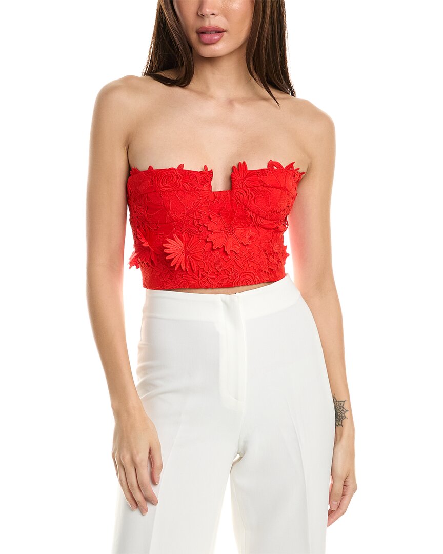Shop Bardot Brias Lace Bustier In Red