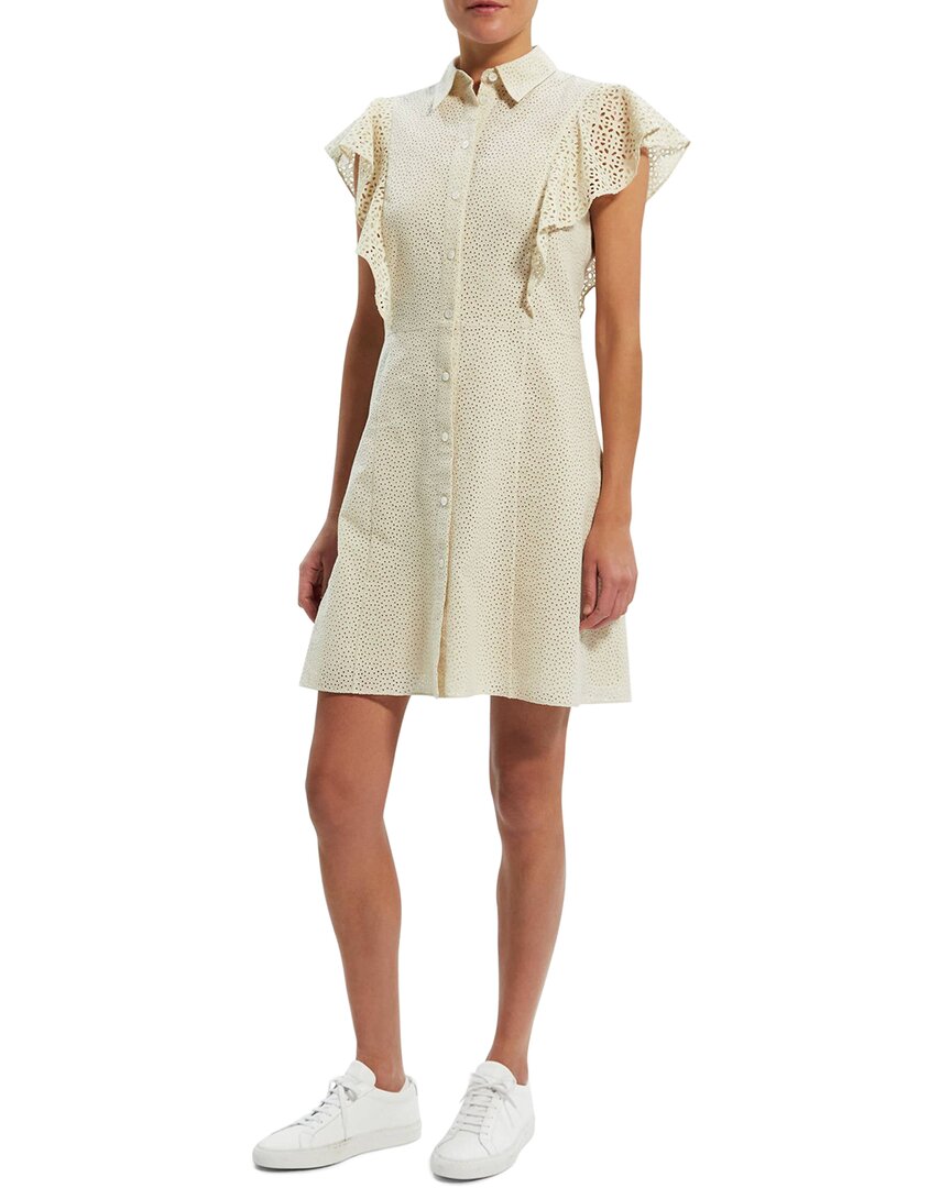 Shop Theory Ruffle Mini Dress In White