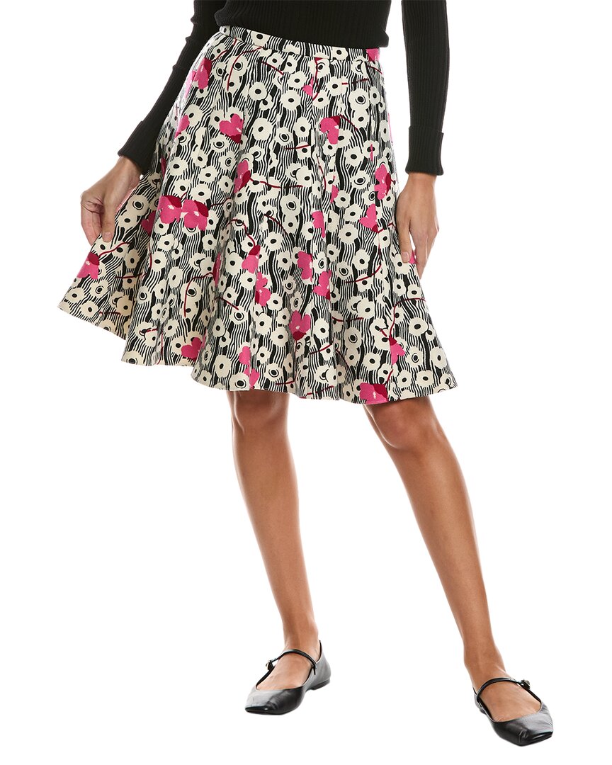 VALENTINO VALENTINO PRINTED WOOL SKIRT