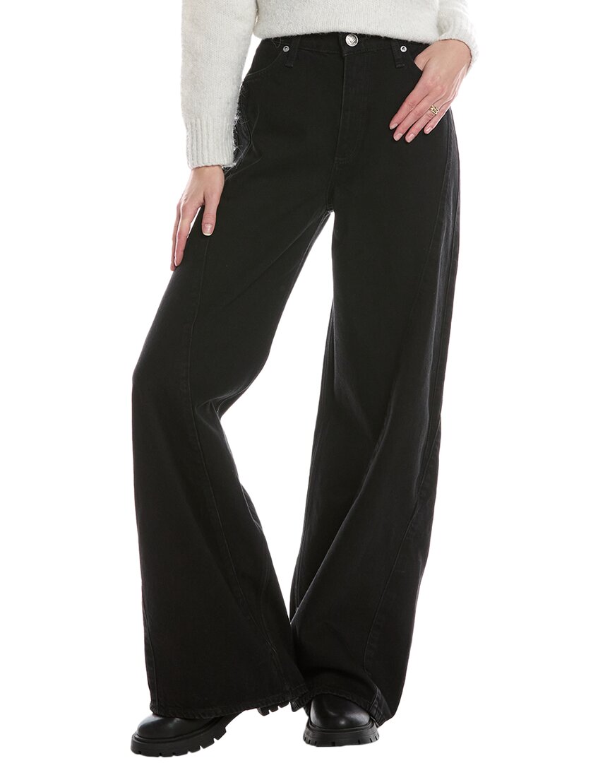 Rag & Bone Sofie Black Wide Leg Jean In Black