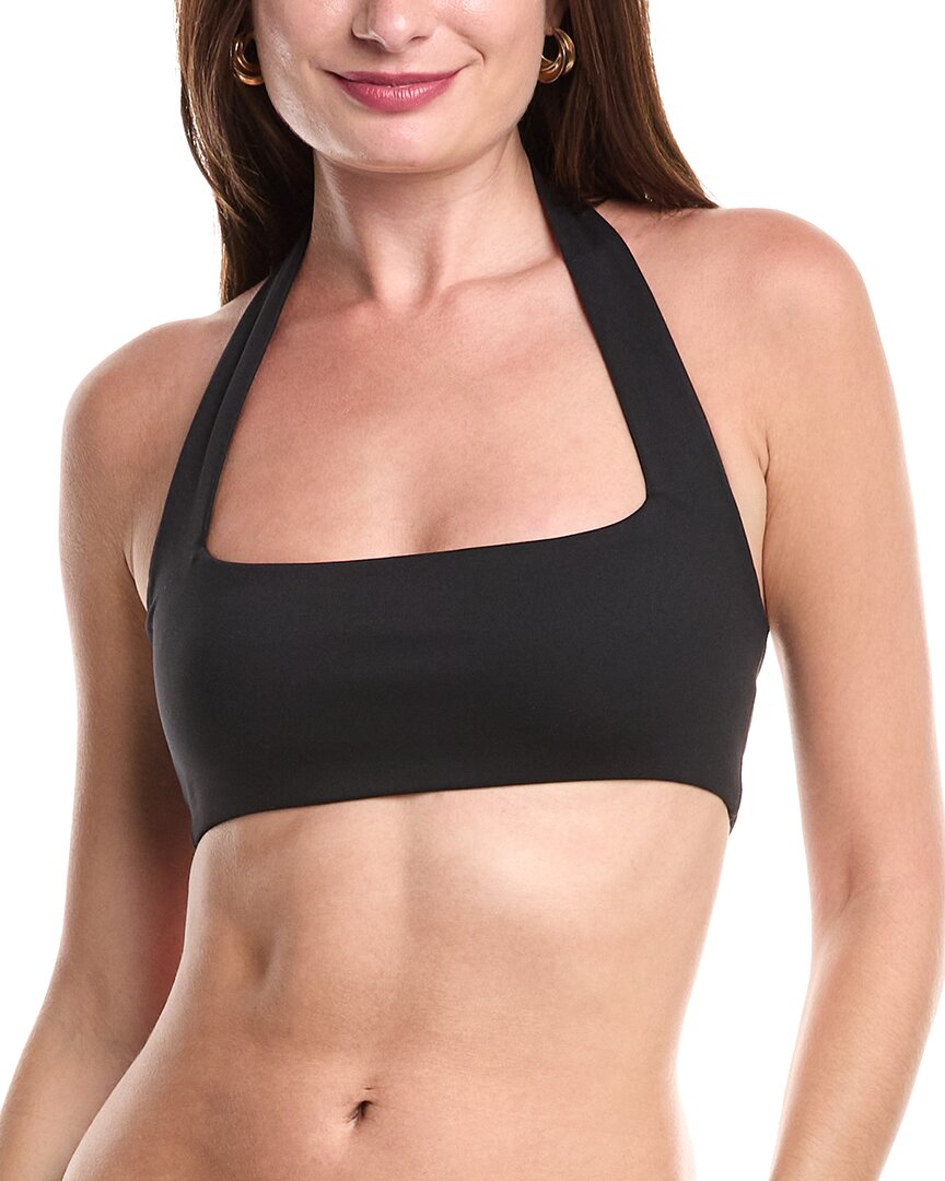 Weworewhat Square Neck Halter Bra In Black