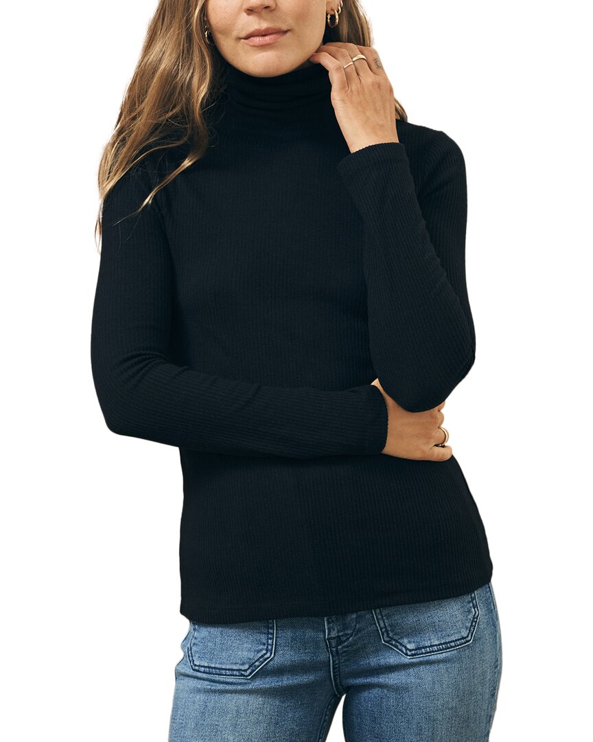 Faherty Legend Ribbed Turtleneck Top