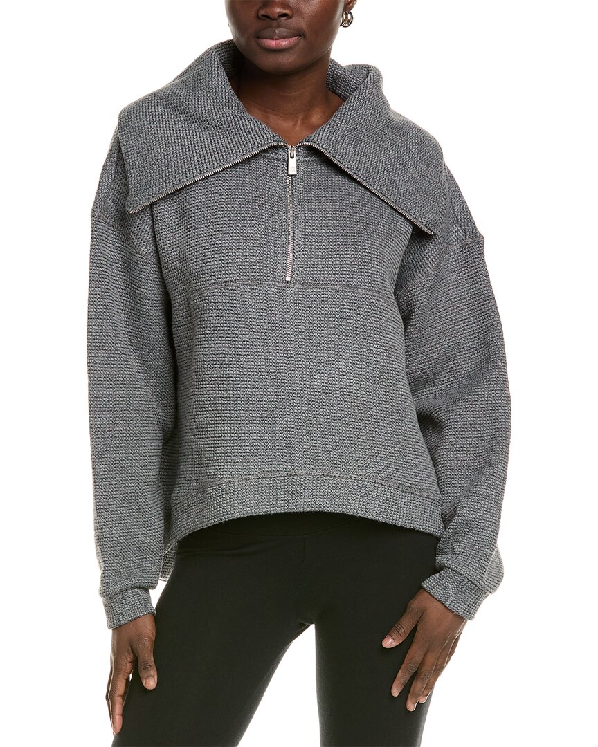 Sweaty Betty Restful Boucle 1/2-zip Sweatshirt In Grey
