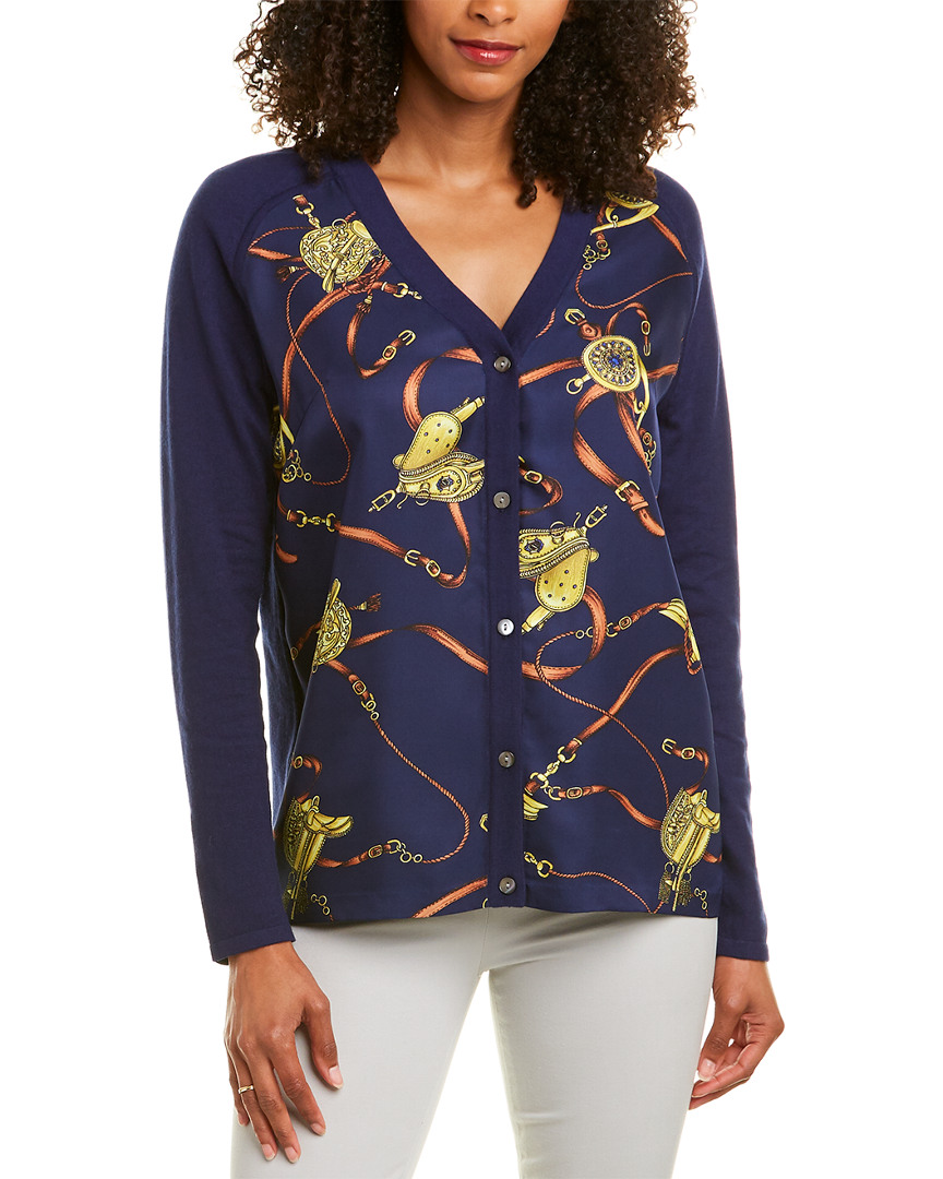 Image of J.McLaughlin Mega Scylla Larsa Silk-Trim Cashmere-Blend Cardigan