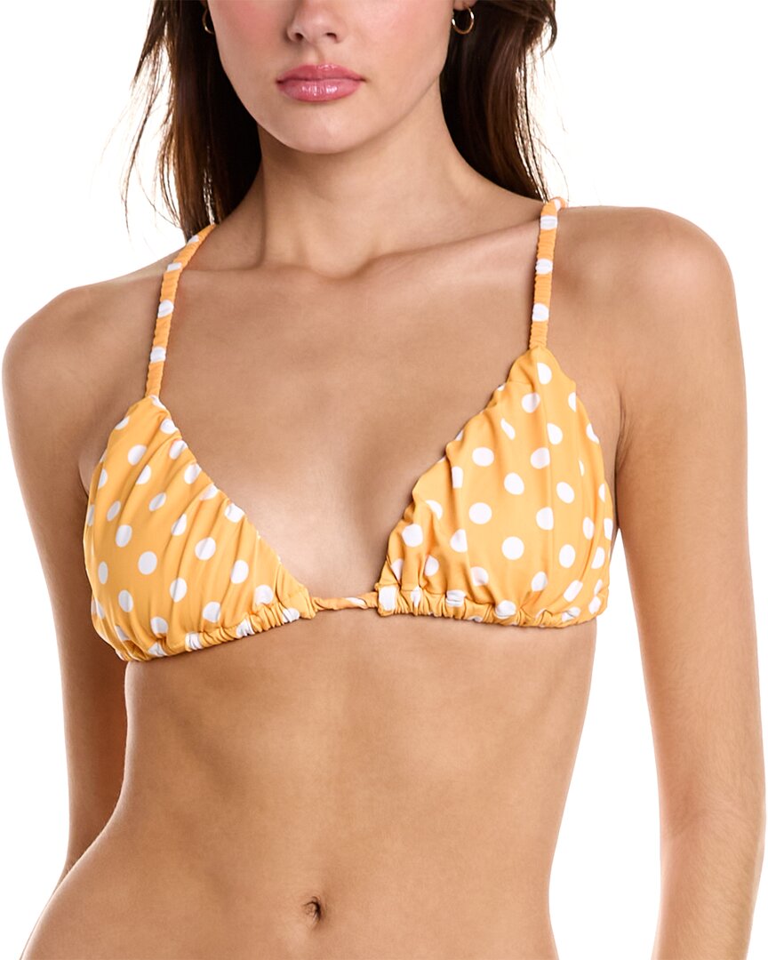 Shop Caroline Constas Stacia Bikini Top In Yellow