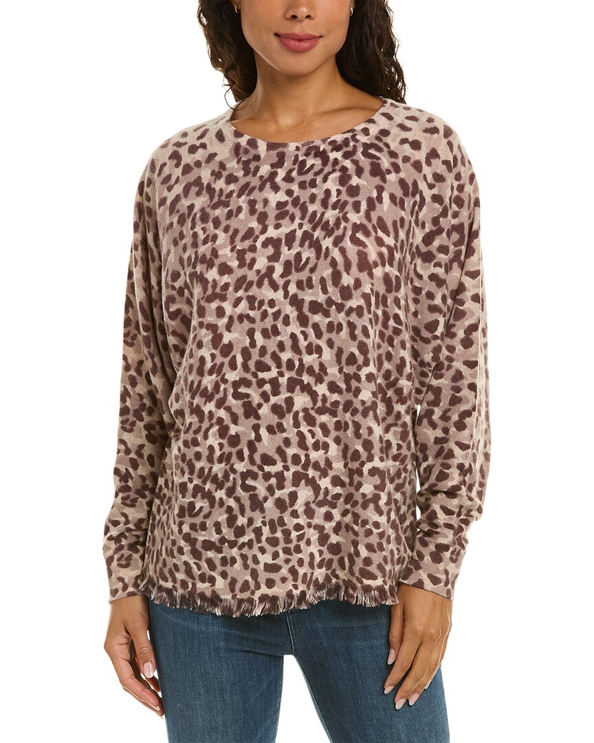 Shop Incashmere Ombre Animal Print Cashmere Pullover In Beige