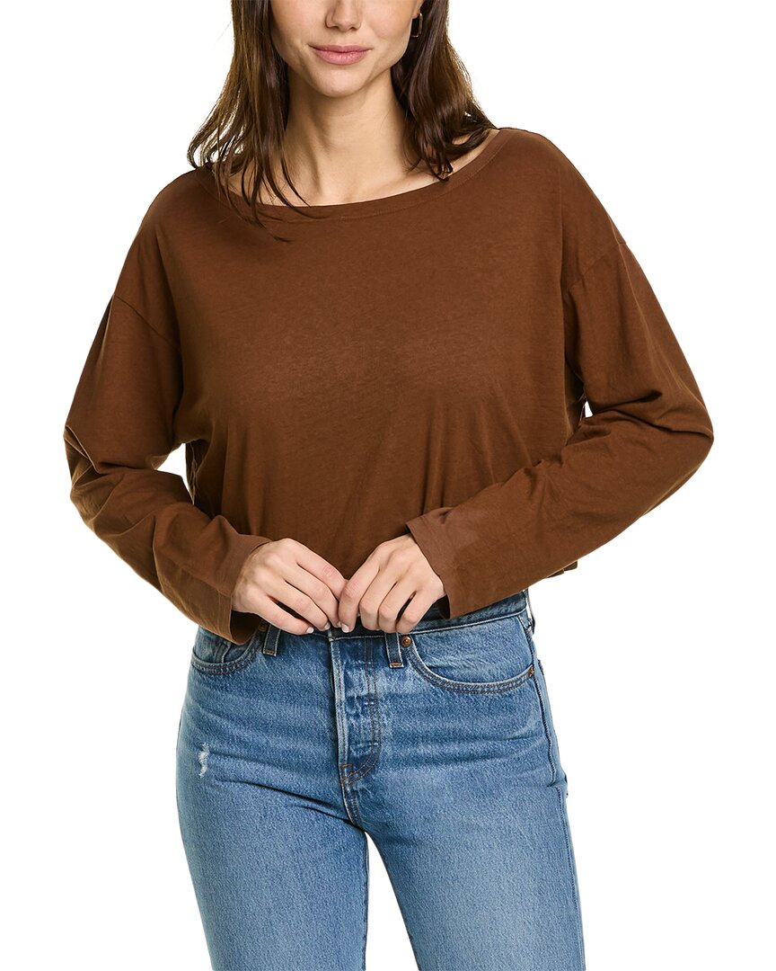 Shop Donni . Cropped T-shirt In Brown