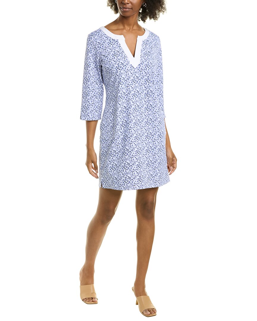 Tommy Bahama Aubrey Tile Print Tunic Dress In Blue