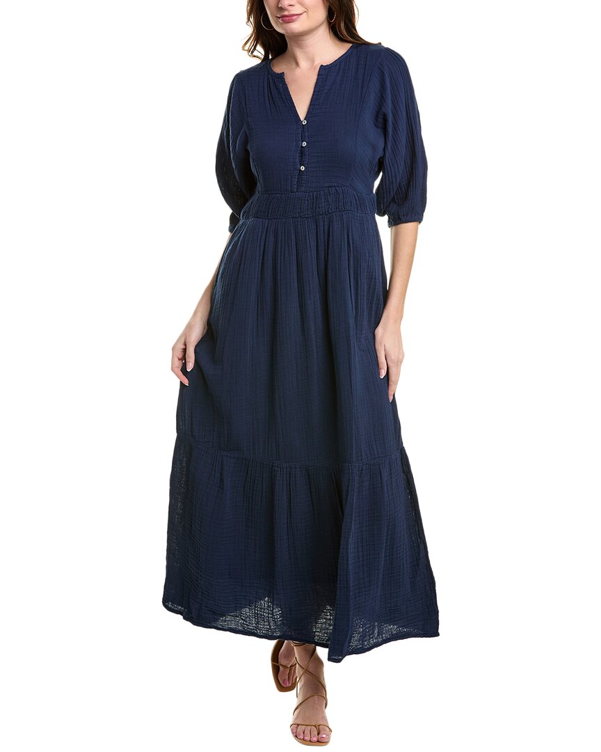 Michael Stars Felicity Gauze Midi Dress In Blue