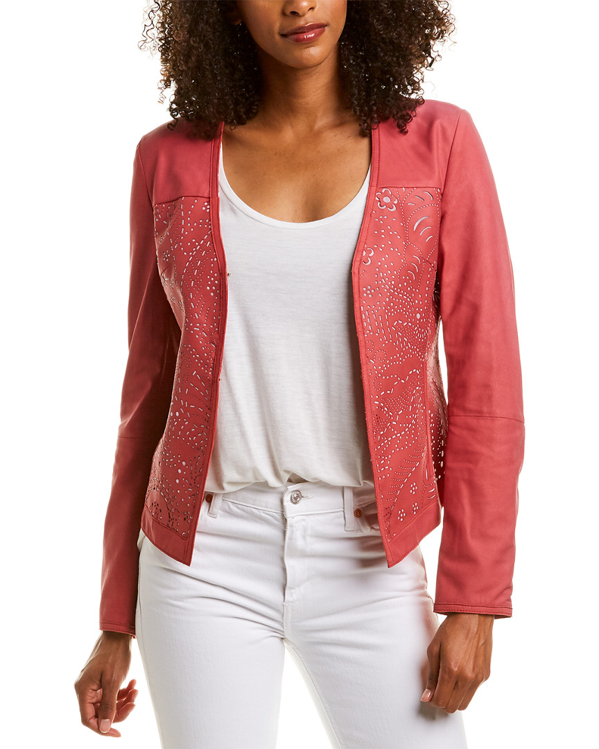 Image of Versace Jeans Laser Cut Leather Jacket