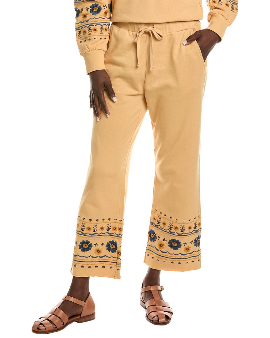 Driftwood Denim Cropped Sweatpant In Yellow