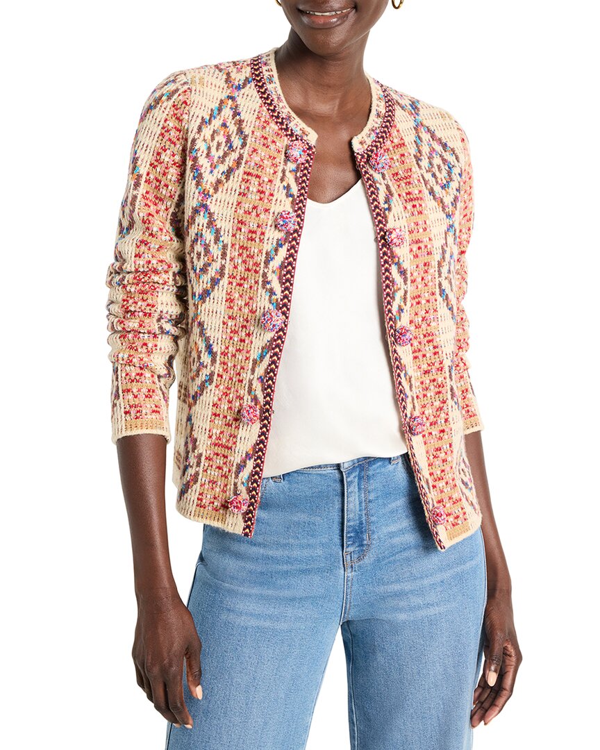 Nic + Zoe Color Weave Knit Jacket In Multi Color