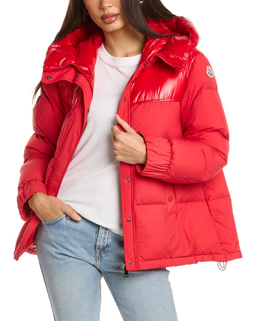 Moncler Etival Hooded Quilted Shell Down Jacket In Red