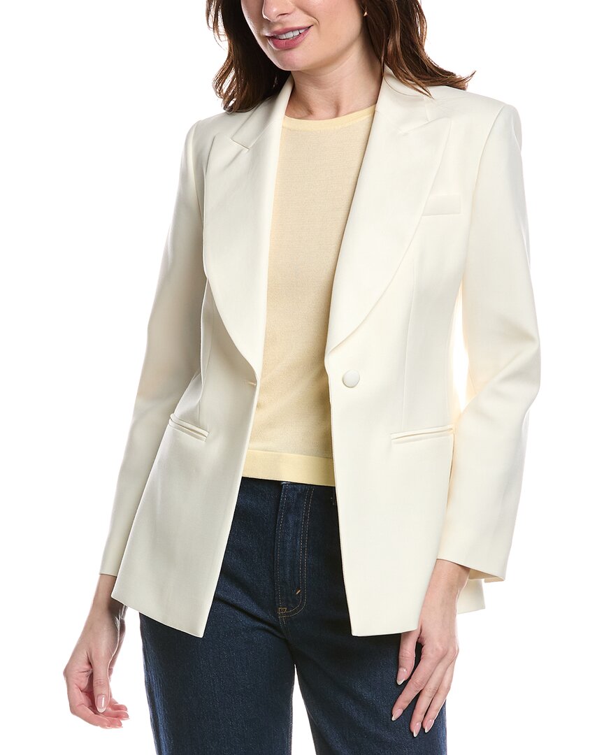 Rebecca Taylor Cavalry Twill Wool & Silk-blend Blazer In White