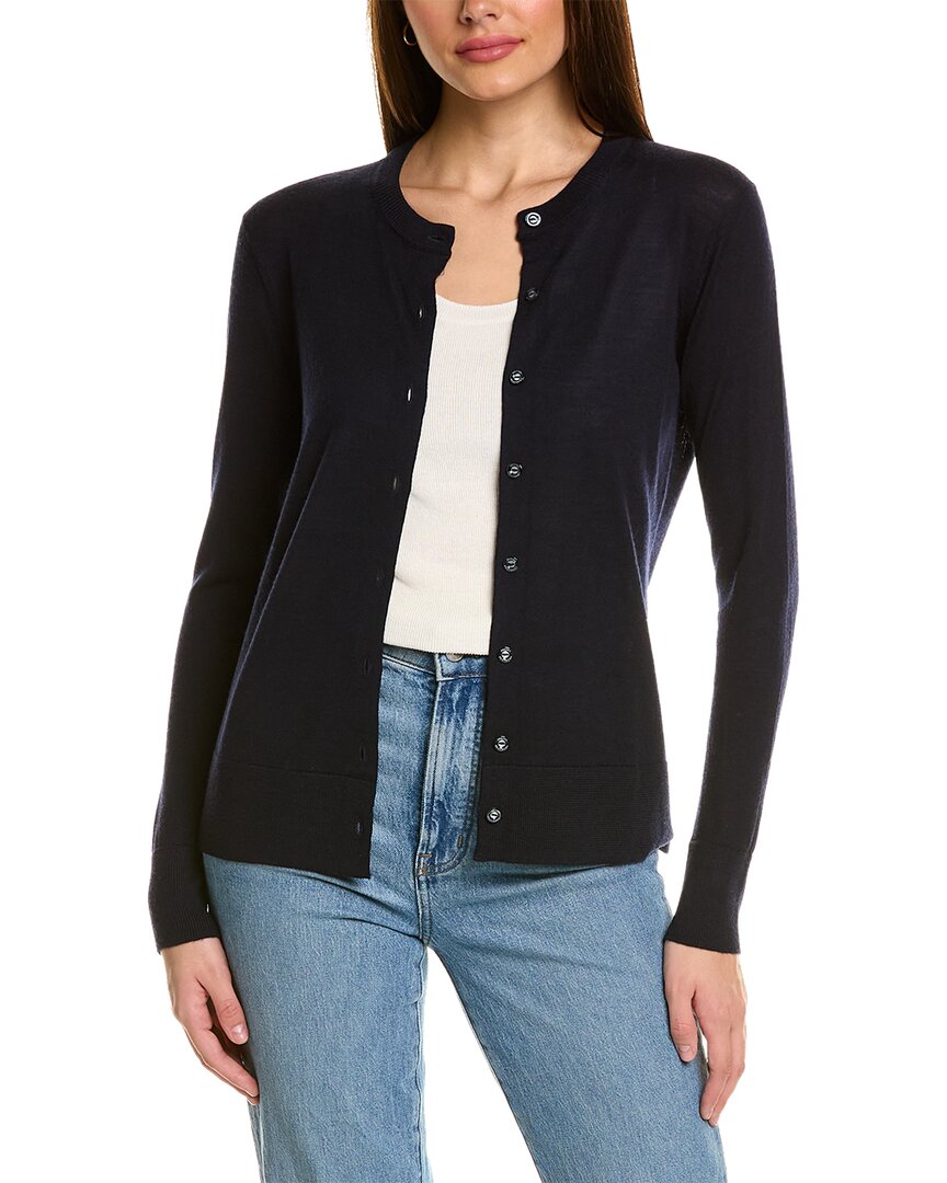 Shop Brooks Brothers Wool Cardigan In Navy