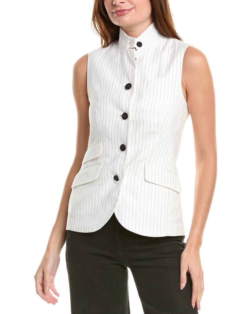 Rag & Bone Ponte Slade Vest Ivrystripe In White