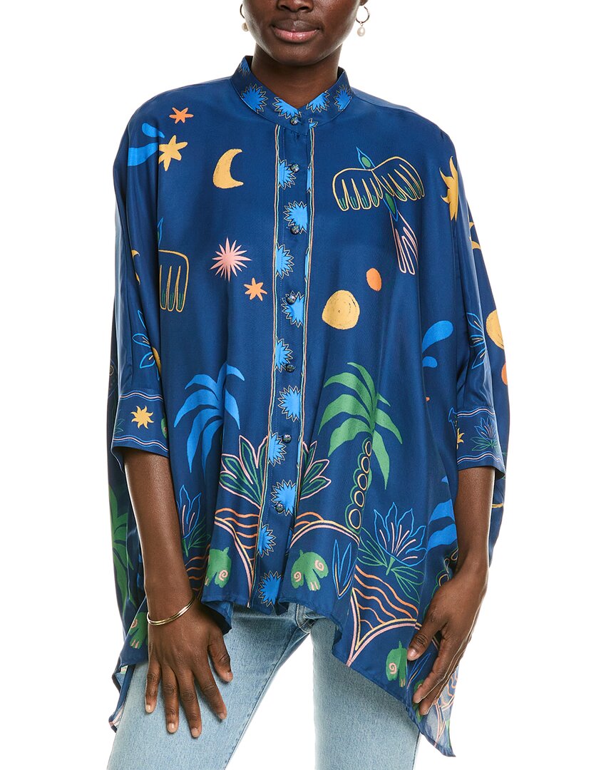 Johnny Was Katia Silk-blend Blouse
