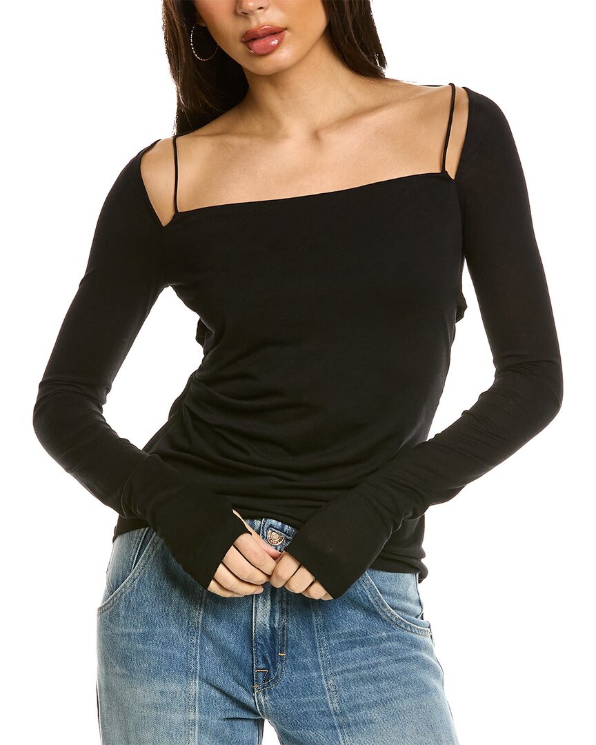 Helmut Lang Black Scala Long Sleeve T-shirt In Black