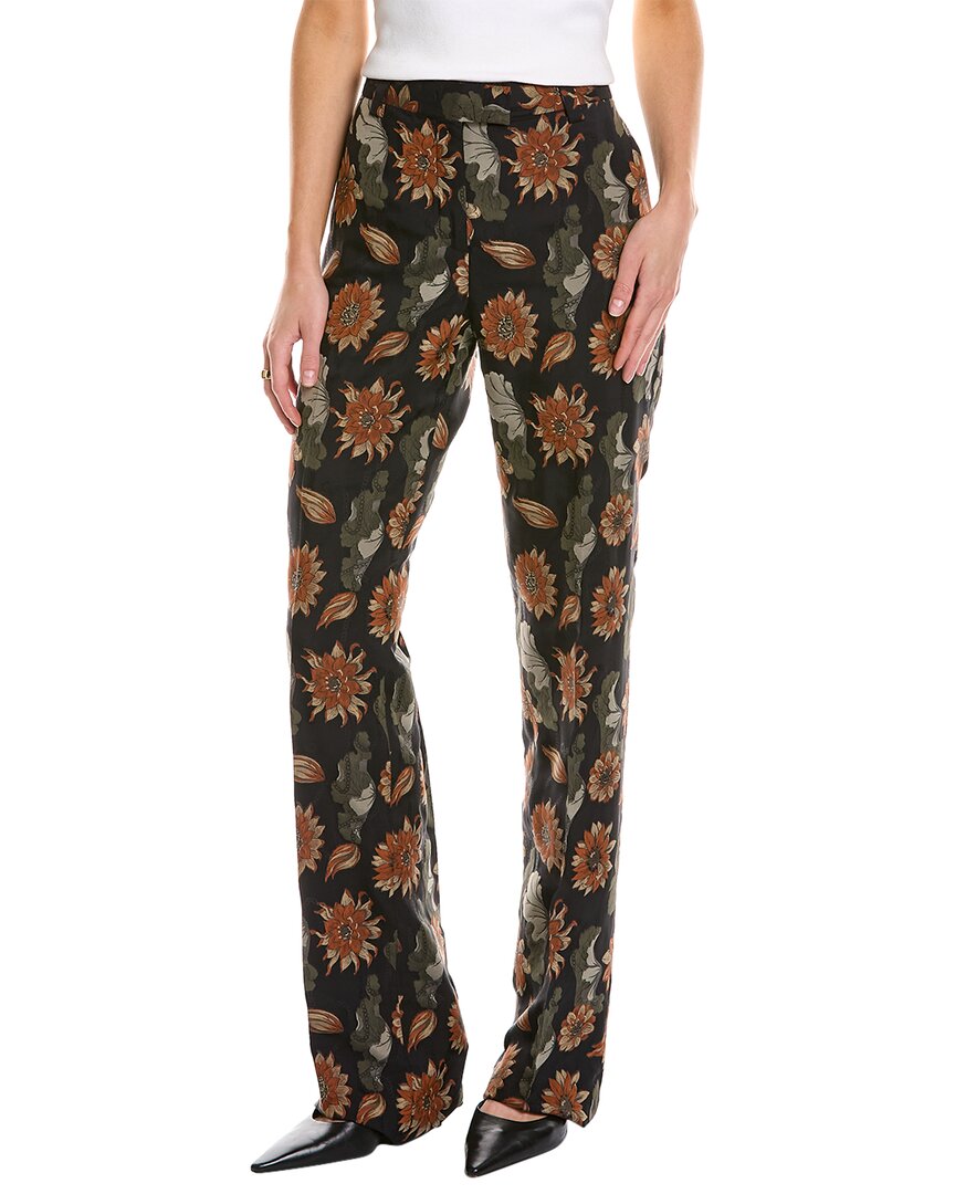 Ferragamo Floral Print Trousers In Red