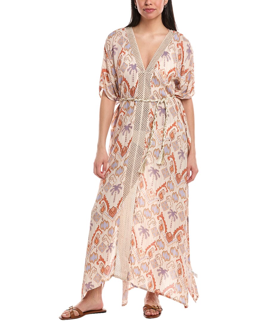 Z & L Europe Ikat Kaftan In Gold