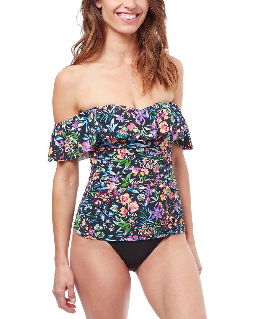 Profile By Gottex Shirred Bandeau Tankini Top In Rio