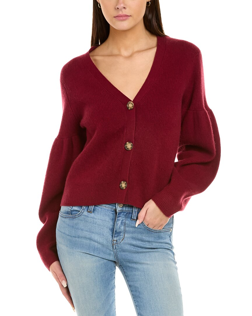 Naadam Cashmere Naadam Puff Sleeve Cashmere Cardigan In Red