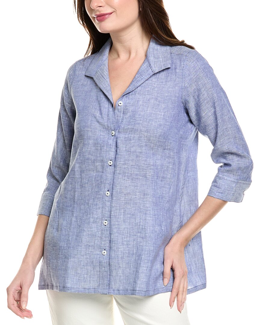 Foxcroft Jordan Linen Shirt In Blue