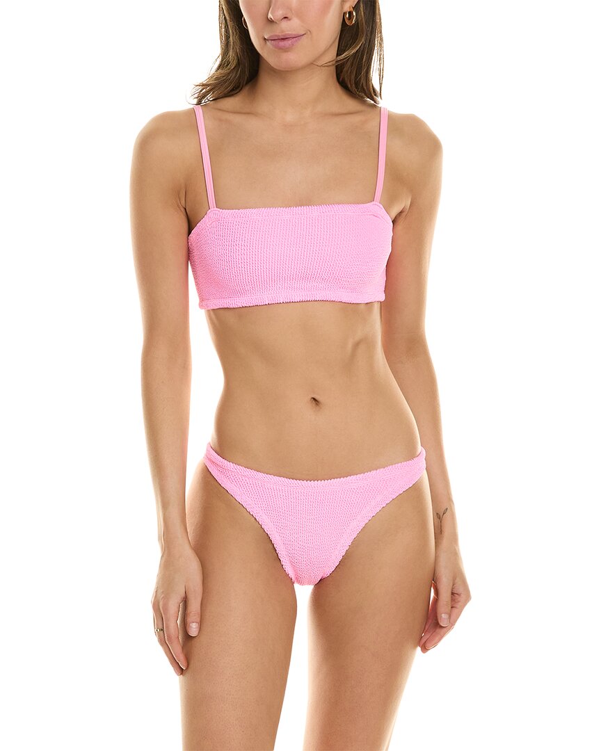 Hunza G Gigi Crinkled-finish Bikini Set In Pink