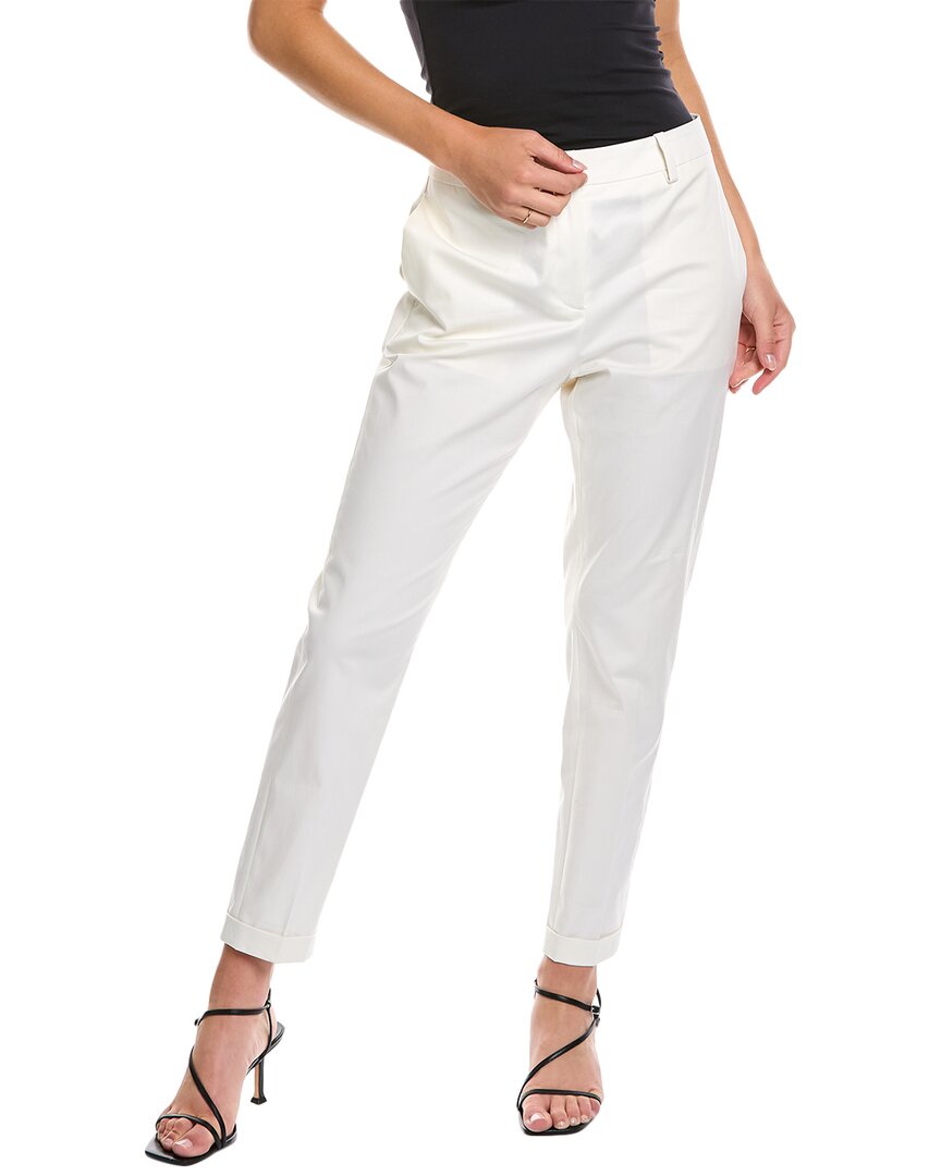 Hugo Boss Womens Pocket Cotton Ankle Pants In White