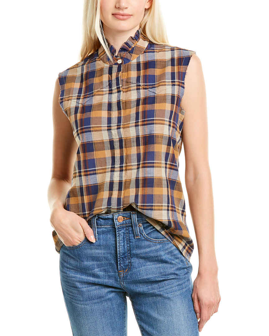 Image of Nili Lotan Feora Linen-Blend Shirt