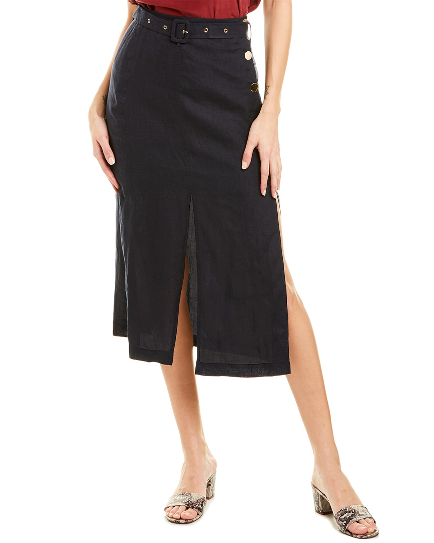Image of SUBOO Manny Utility Linen Midi Skirt