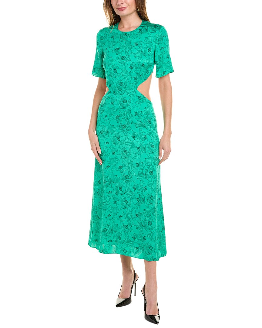 Shop The Kooples Graphic Poppies Maxi Dress In Green